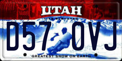 UT license plate D570VJ