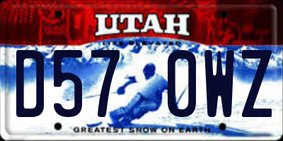 UT license plate D570WZ