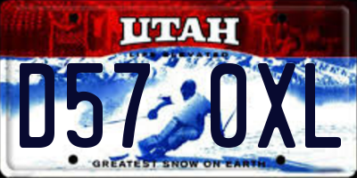 UT license plate D570XL