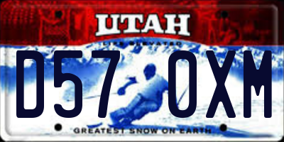 UT license plate D570XM