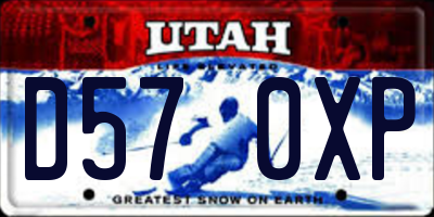 UT license plate D570XP