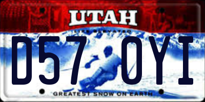 UT license plate D570YI