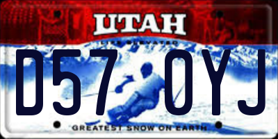 UT license plate D570YJ
