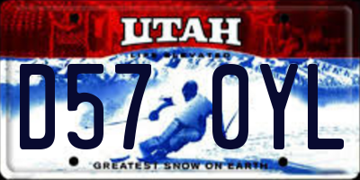 UT license plate D570YL
