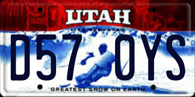 UT license plate D570YS
