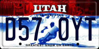 UT license plate D570YT