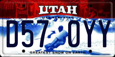 UT license plate D570YY