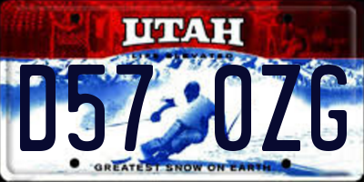 UT license plate D570ZG