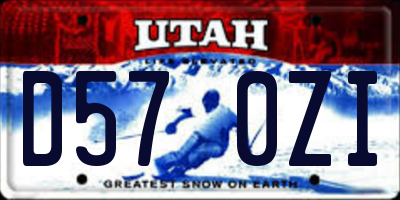UT license plate D570ZI