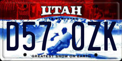 UT license plate D570ZK