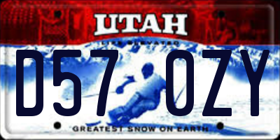 UT license plate D570ZY
