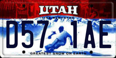 UT license plate D571AE