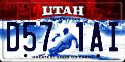 UT license plate D571AI