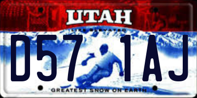 UT license plate D571AJ