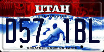 UT license plate D571BL