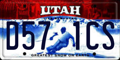 UT license plate D571CS