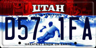 UT license plate D571FA