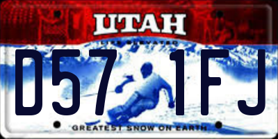 UT license plate D571FJ