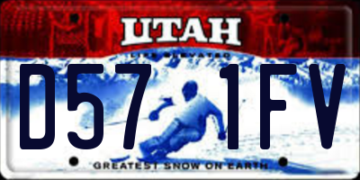 UT license plate D571FV