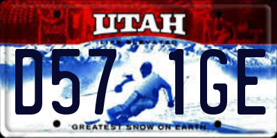 UT license plate D571GE