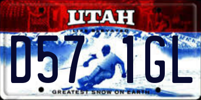 UT license plate D571GL