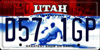 UT license plate D571GP