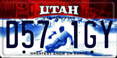 UT license plate D571GY