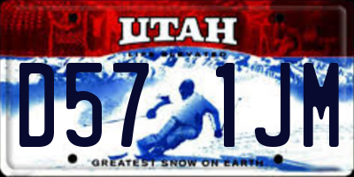 UT license plate D571JM