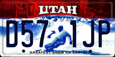 UT license plate D571JP