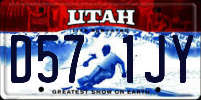 UT license plate D571JY