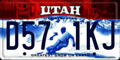 UT license plate D571KJ