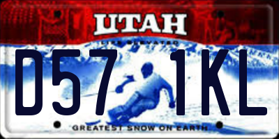 UT license plate D571KL