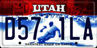 UT license plate D571LA