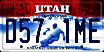 UT license plate D571ME