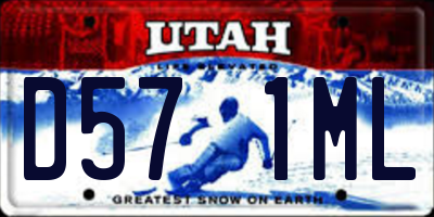 UT license plate D571ML