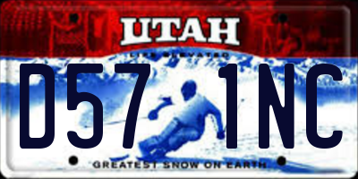 UT license plate D571NC