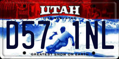 UT license plate D571NL