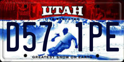 UT license plate D571PE