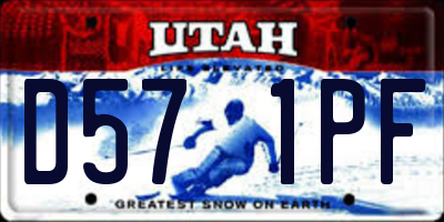 UT license plate D571PF