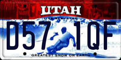 UT license plate D571QF