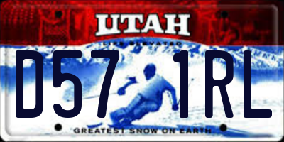 UT license plate D571RL
