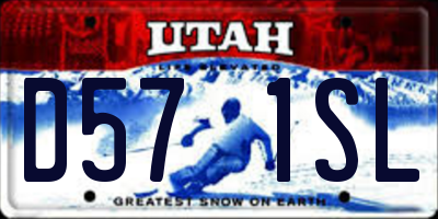 UT license plate D571SL