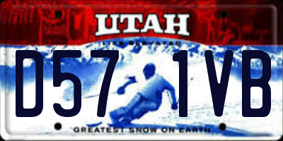 UT license plate D571VB