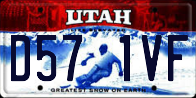 UT license plate D571VF