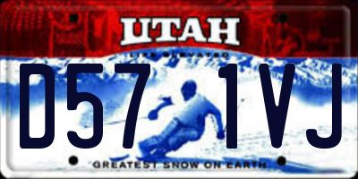 UT license plate D571VJ