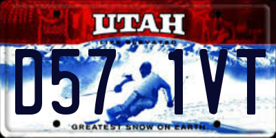 UT license plate D571VT