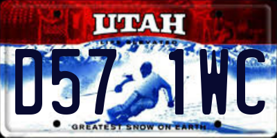 UT license plate D571WC