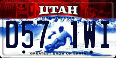 UT license plate D571WI