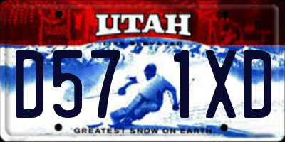 UT license plate D571XD