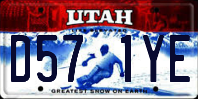 UT license plate D571YE